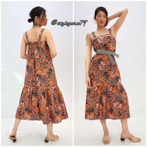 NWT, Anthropologie, Corey Lynn Calter Flounced Printed Midi Dress